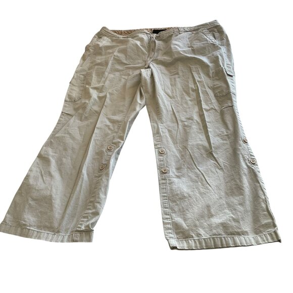 Vintage Y2K Venezia Cargo Pants Sz 24 / 3X Tan Khaki Grunge Streetwear Gorpcore - Picture 2 of 6